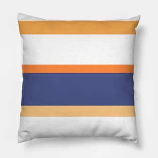 A fine compound of Twilight, White, Topaz, Rajah and Orangeish stripes. Pillow