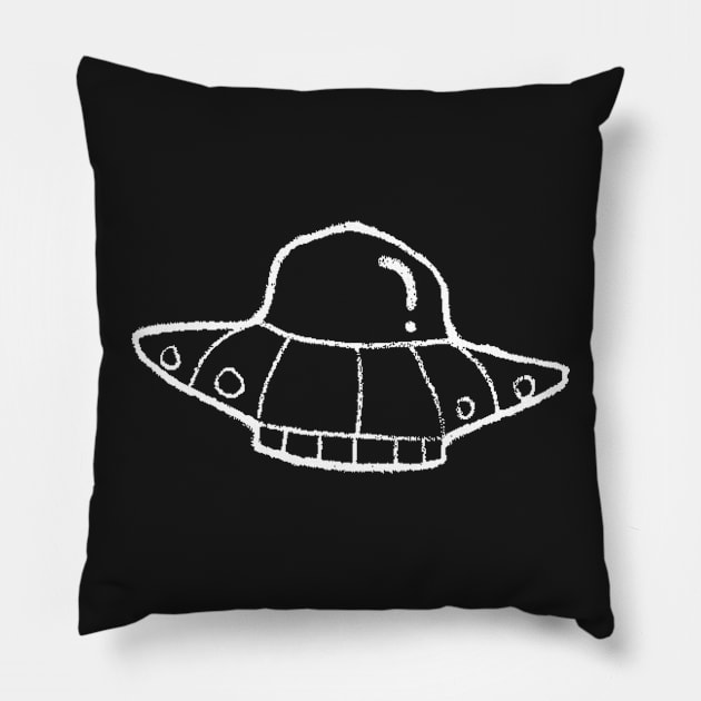 Chalkboard UFO Pillow by MacSquiddles