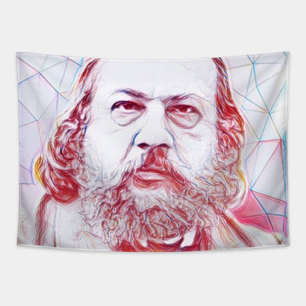 Theophile Gautier Portrait | Theophile Gautier Artwork | Line Art Tapestry by JustLit