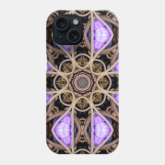 Gold Purple Mandala Phone Case by Manafold