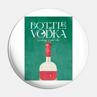 Bottle of Vodka Retro Poster Good Idea Bar Prints, Vintage Drinks, Recipe, Wall Art Pin