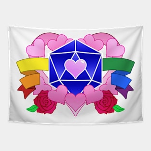 DiceHeart - Pride Banner, Bright Blue Dice Tapestry