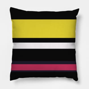 A captivating union of Very Light Pink, Dark, Smoky Black, Dingy Dungeon and Sandstorm stripes. Pillow