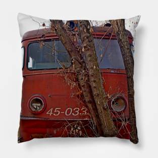 Disused loco, Romania Pillow