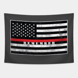 Remember Firefighter Red Line American Flag Design Tapestry