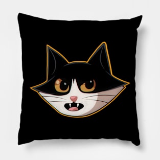 Hissy kitty sticker Pillow