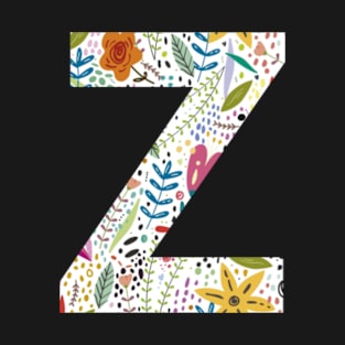 Letter Z with Flower Pattern T-Shirt