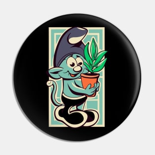 Smurf Cat - Smurf cat with Plant Pin