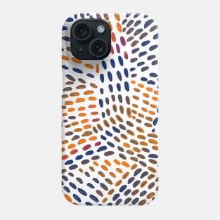 Watercolor dotted lines - orange and blue Phone Case