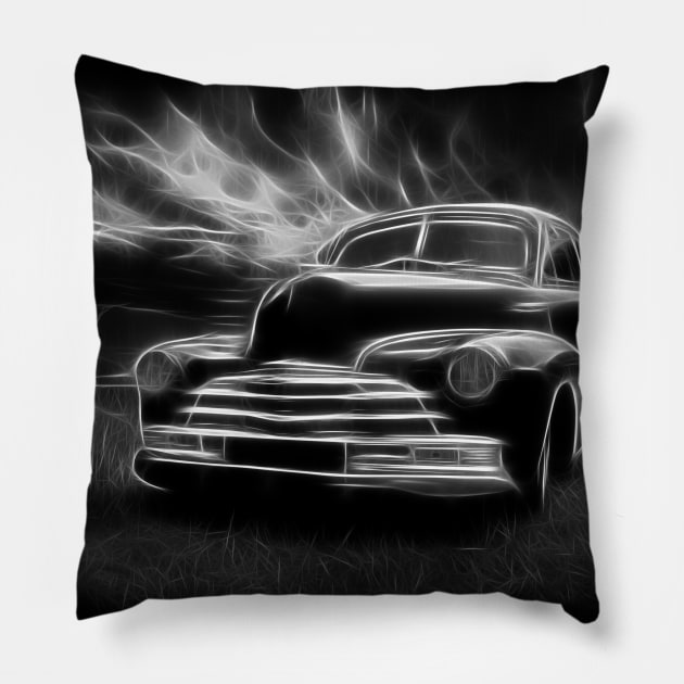 1947 - Chevrolet, black white - 02 Pillow by hottehue