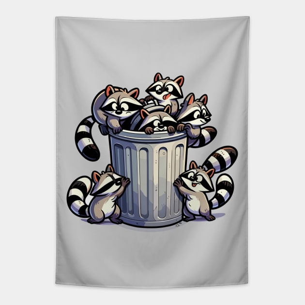 Trash Pandas - Cute Raccoons - Trash Inspector Tapestry by TeeTopiaNovelty