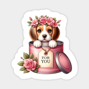 Valentine Beagle Dog For You Magnet