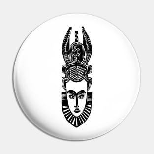 African Tribal Mask Pin