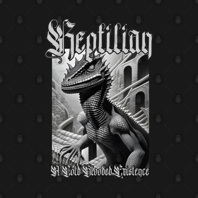 Reptilian...A Cold Blooded Existence (Version 3) by Silent Strega Streetwear