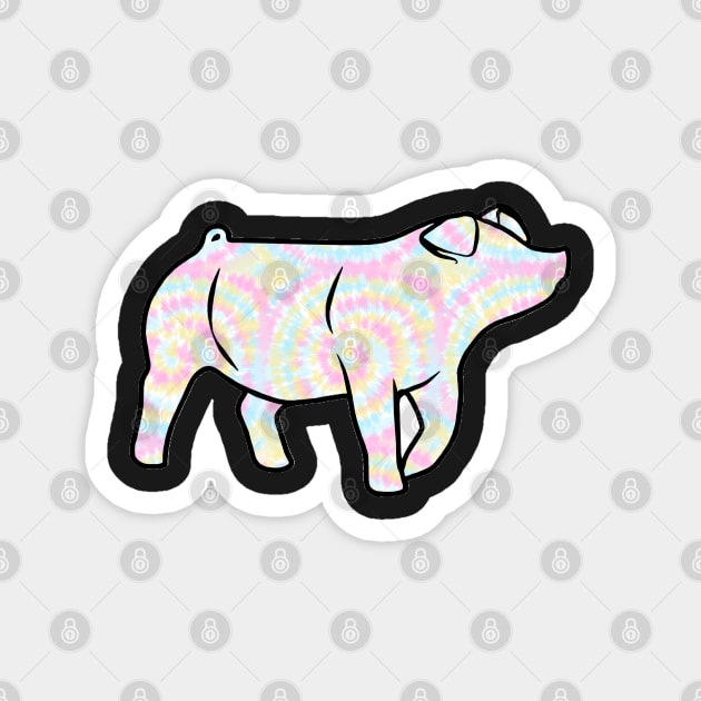 Rainbow Tie Dye Pig Silhouette 1 - NOT FOR RESALE WITHOUT PERMISSION Magnet by l-oh