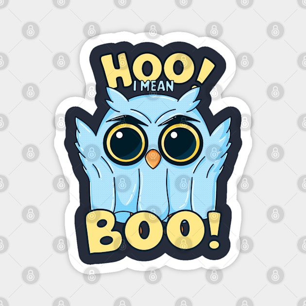 Hootin' Halloween Owl Ghost Magnet by GiveMeThatPencil