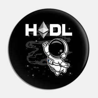 HODL Astronaut Ethereum ETH Coin To The Moon Crypto Token Cryptocurrency Blockchain Wallet Birthday Gift For Men Women Kids Pin