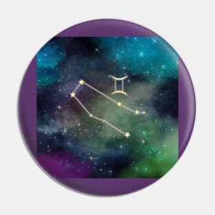 Gemini Constellation Starry Night Sky Pin