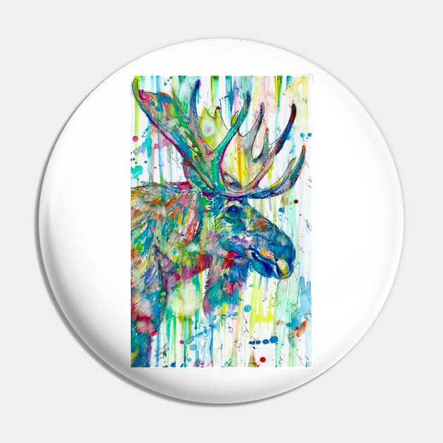 MOOSE watercolor portrait Pin by lautir