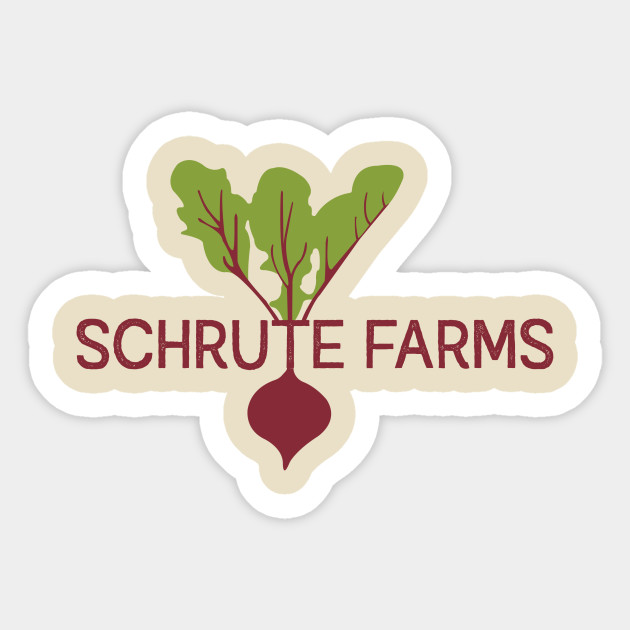 schrute farms the office sticker teepublic