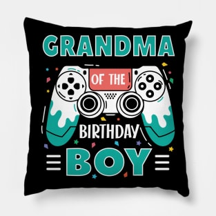 grandma Of The Birthday Boy Video Game B-day Gift For Boys Kids Pillow