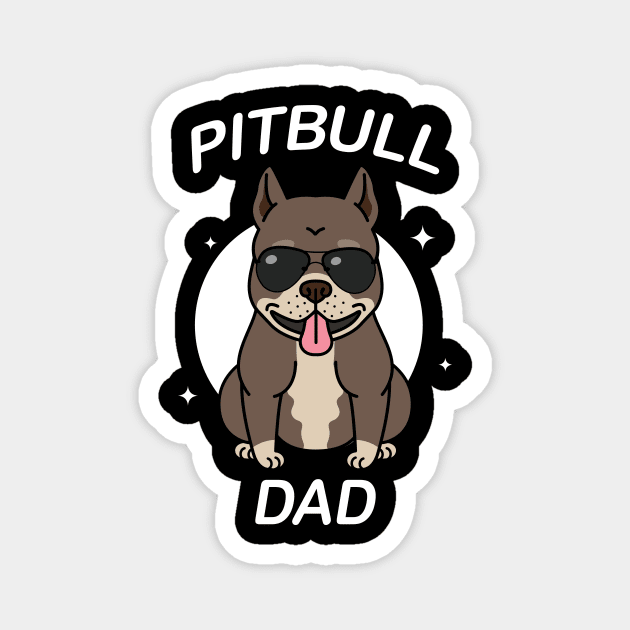 cool pitbull dad Magnet by Mced