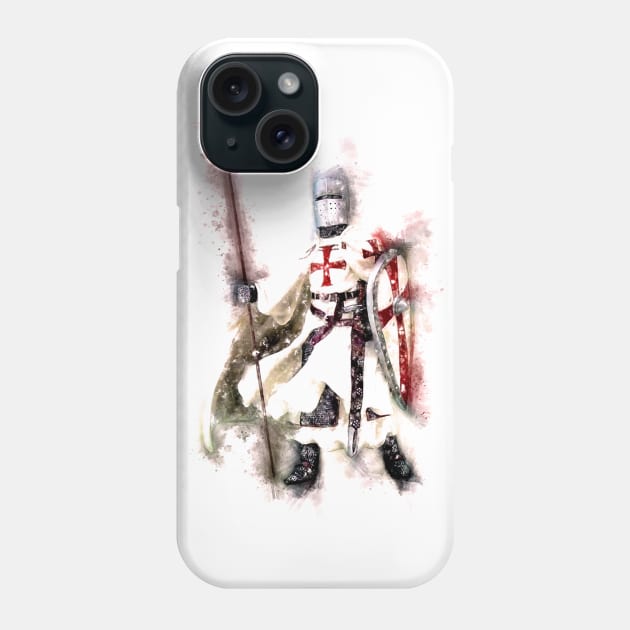 Dominating Templar Shield Cross Spear Medieval Warrior Armor Phone Case by Naumovski