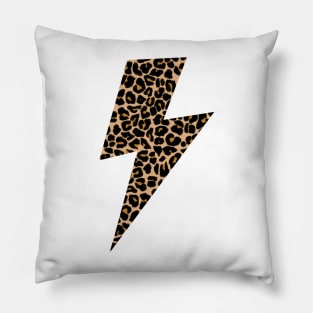 Preppy Leopard Print Lightning Bolt Pillow