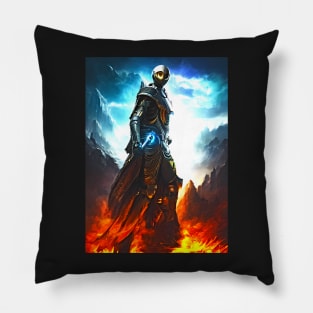 Human/Alien War - Fight Through the Fire - AI Generated Sci Fi Concept Art - Pillow