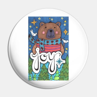 Joy Winter Bear Pin