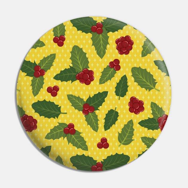 Holly Berry Pattern Pin by zarya_kiqo