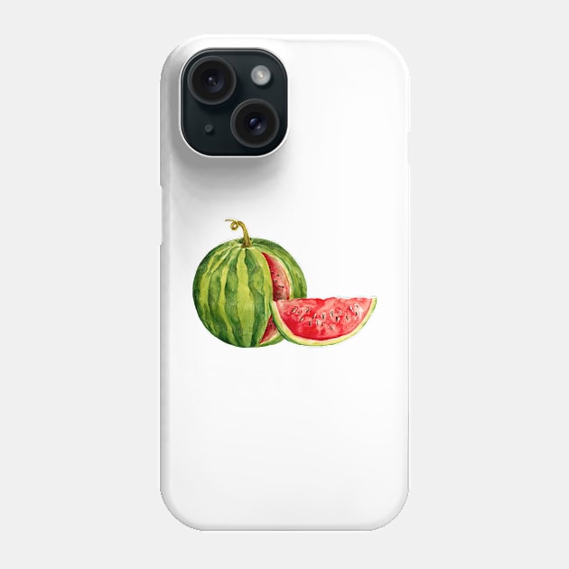 Watercolor watermelon Phone Case by lisenok