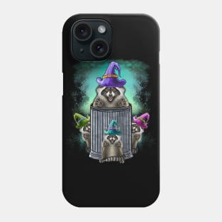 Trick or trash cute raccoons family Halloween Phone Case