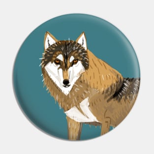 European Grey wolf Pin