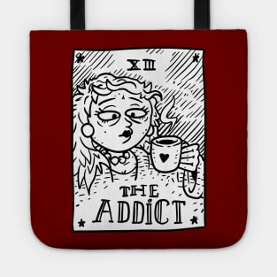 coffee tarot card. the addict. Tote