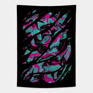 Abstract geometric shape with melted neon colors Tapestry