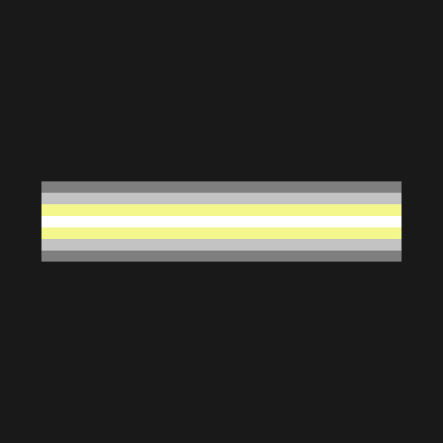 Deminonbinary Pride Flag Horizontal Stripe on Black by VernenInk