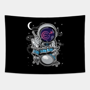 Astronaut Drummer Evergrow EGC Coin To The Moon Crypto Token Cryptocurrency Blockchain Wallet Birthday Gift For Men Women Kids Tapestry