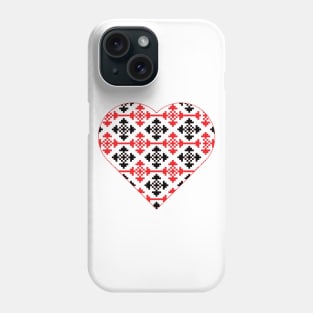 Red - Black Traditional Romanian Pattern Phone Case