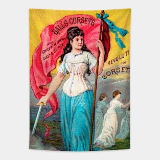 Ball's Corsets Advertisment Tapestry