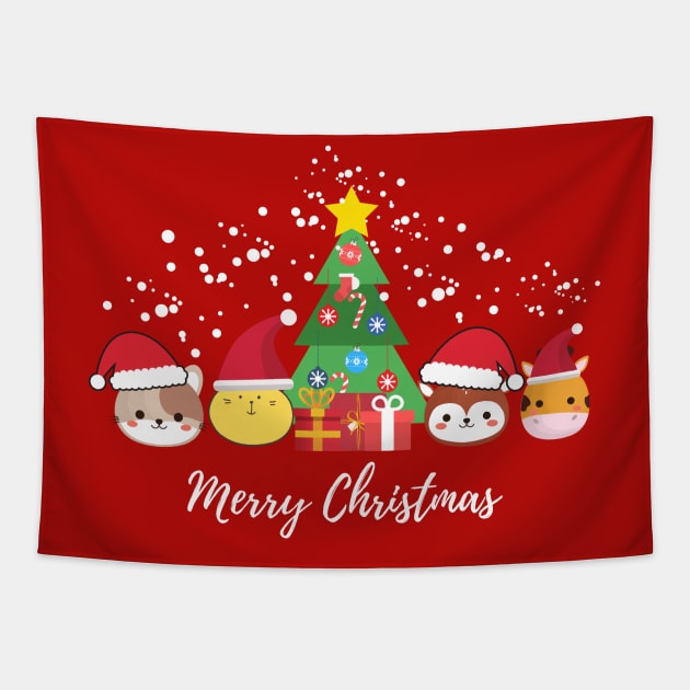 Merry Christmas Face Mask, Christmas Face Mask For Kids. Tapestry by DakhaShop