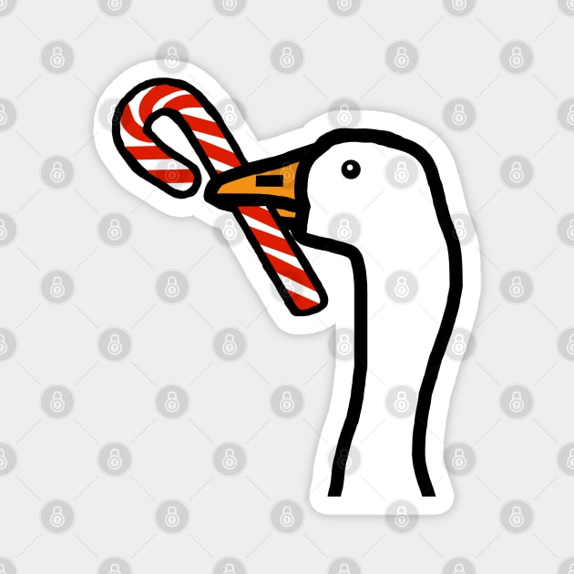 Christmas Portrait Goose Gamer with Candy Cane Magnet by ellenhenryart