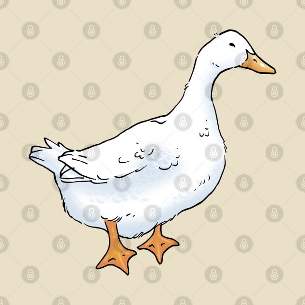 White Pekin Duck by E. Leary Art