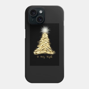 O Holy Night Gold Christmas Tree Card Phone Case