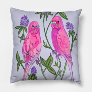 Pink budgies Pillow