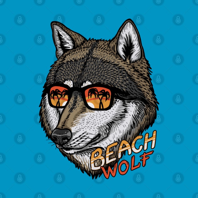 Beach Wolf by Dima Kruk