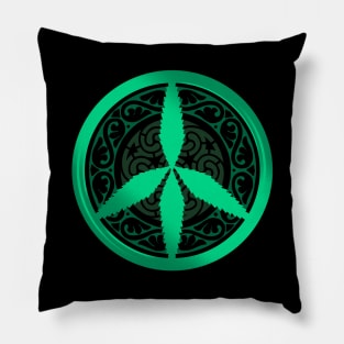 Celtic Weed Leaf Peace Symbol Pillow