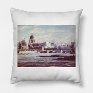 BLACKFRIERS BRIDGE, ST PAULS AND THE CITY OF LONDON Pillow