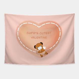 Cupid’s Cutest Valentine Bear Tapestry