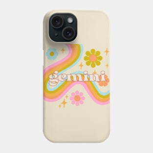 Gemini 70s Rainbow with Flowers Phone Case